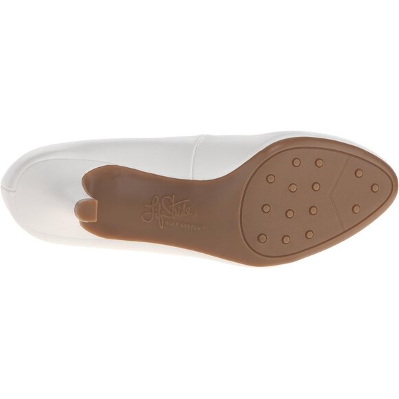 LifeStride Women White Polyurethane Closed Pointed Toes Kitten Heel Pumps - Picture 4 of 8